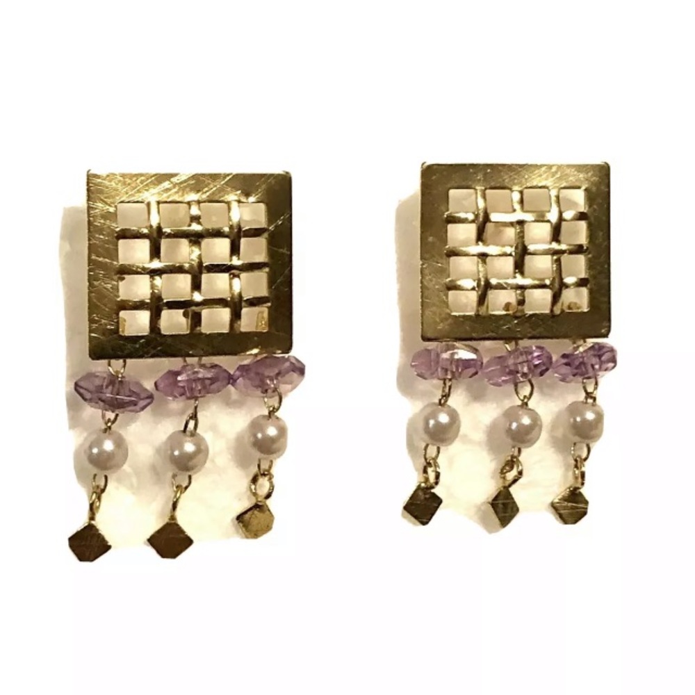 Vintage 18k gold rolled plated earrings